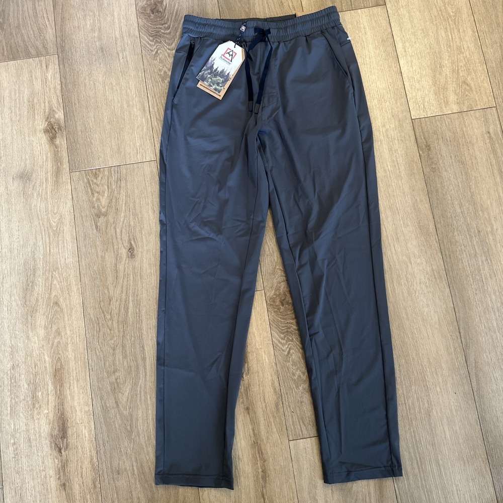 Avalanche Men's Performance Stretch Pants Relaxed Zip Pockets Grey Small NWT
